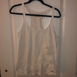Hollister white tank with flowers Size S/M